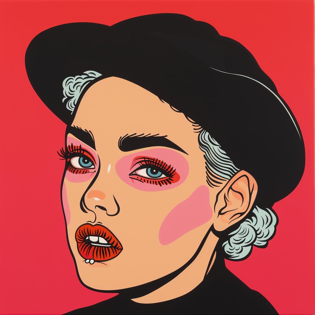 pop art  woman  hat  colorful  painting  contemporary  vibrant  illustration  style  modern 1022022