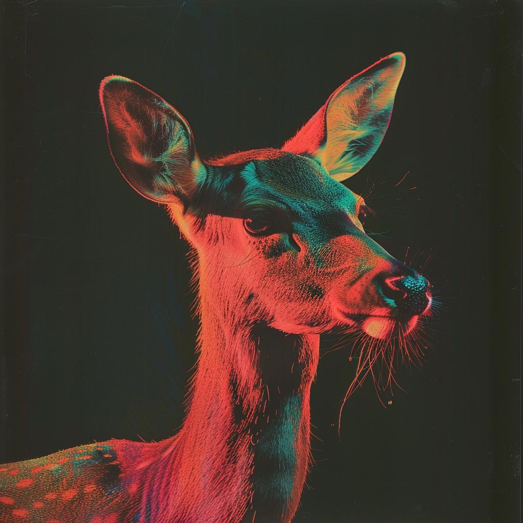 surreal  deer  colorful  eyes  horns  creative  artwork  technicolor  lighting  fantasy 975128