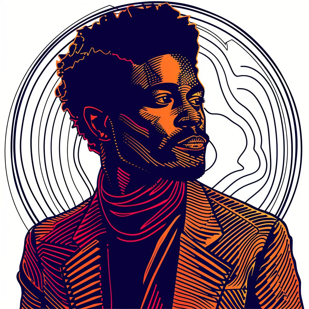 Pop  Art  African-American  man  beard  circle  portrait  white  background  stylized 937454
