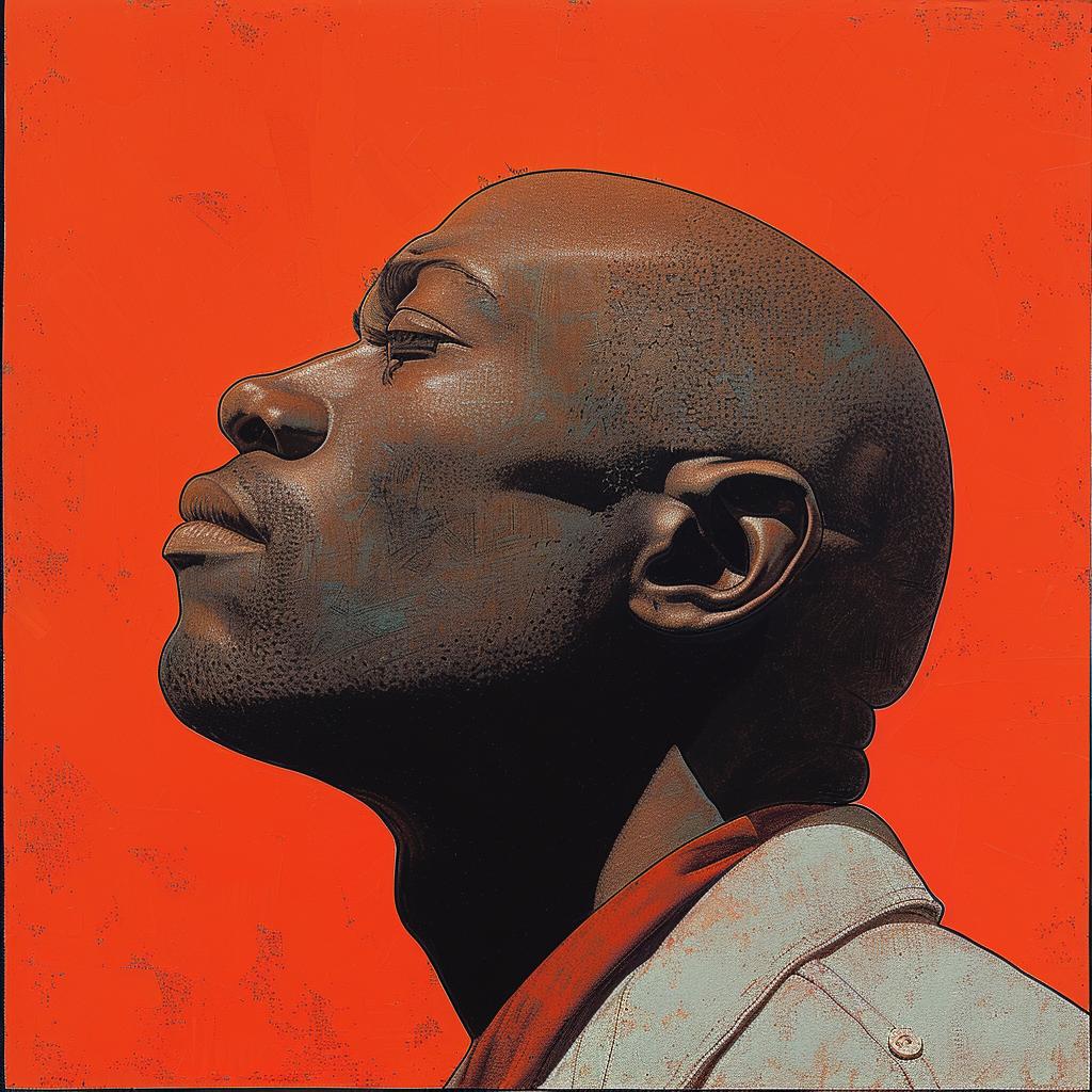 African  American  bald  Jean  Giraud  portrait  man  expression  art  cultural 923750