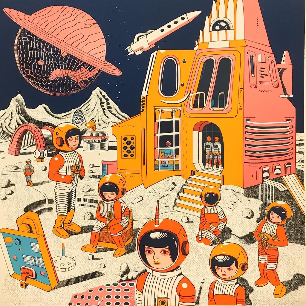 Mars  space  station  soldiers  helmets  sci-fi  poster  futuristic  adventure  exploration 959701