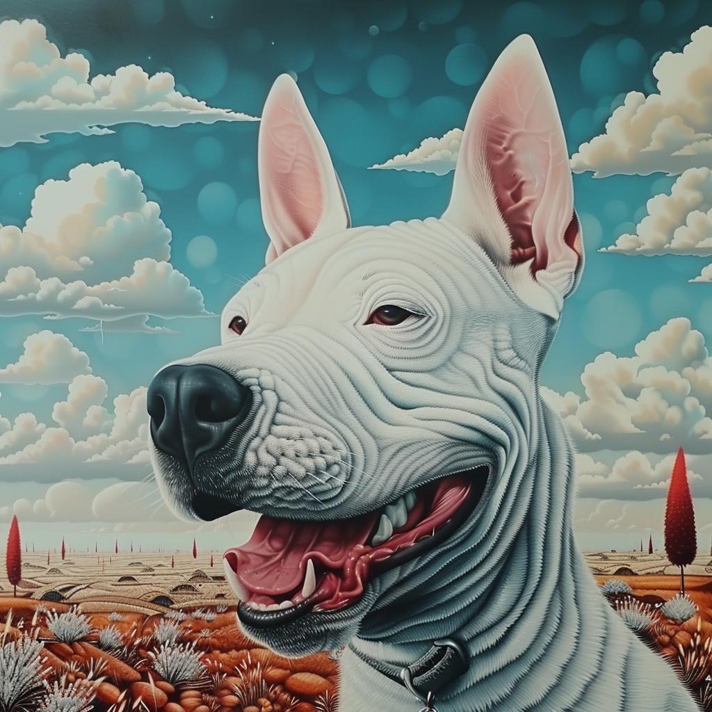 bull  terrier  dog  painting  white  desert  background  art  landscape  wildlife 940858