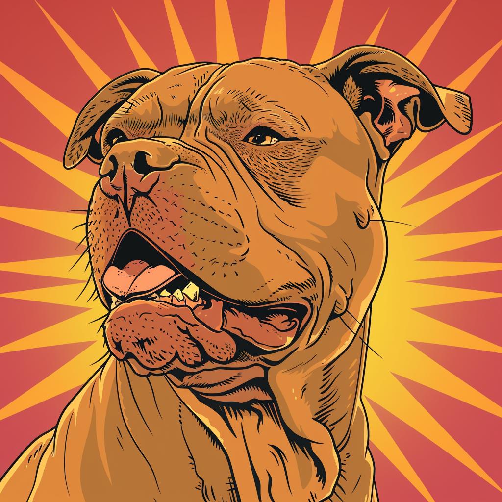 pitbull  cartoon  JoanCornella  red  vector  illustration  dog  fierce  2D  ominous 971137