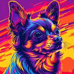 dog  Chihuahua  colorful  vibrant  playful  whimsical  illustration  pet  background  art 1072250