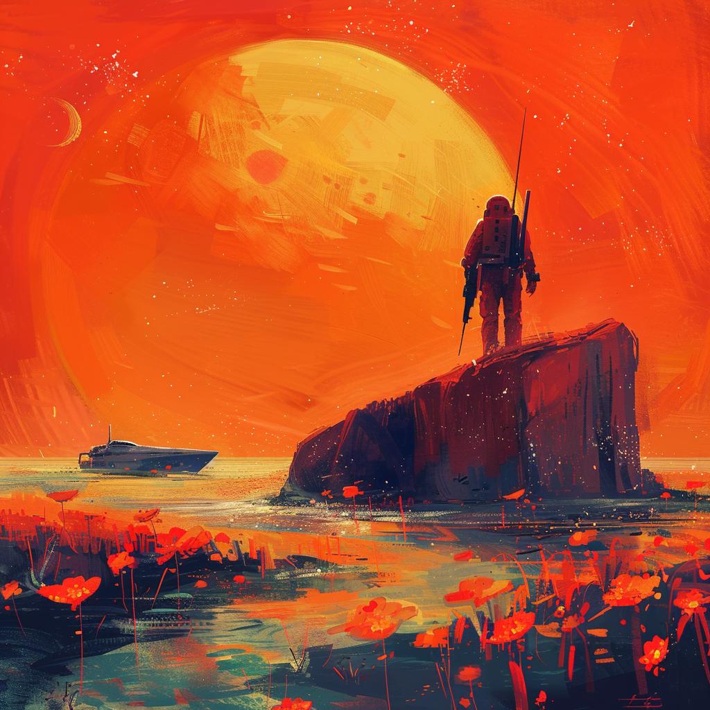 album  art  flowerpunk  sunset  man  rock  teal  orange  landscape  artwork 941829