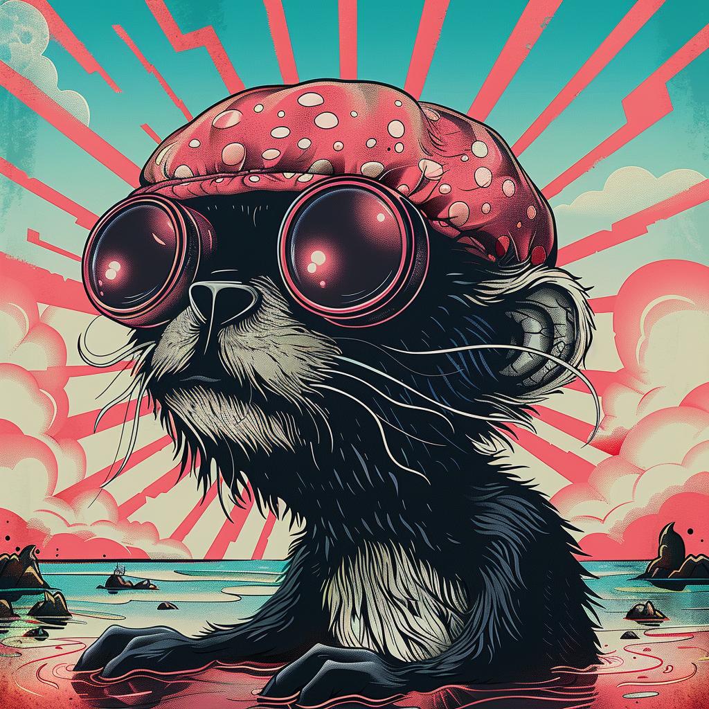 monkey  poster  sunglasses  hat  playful  illustration  colorful  artistic  whimsical  creative 978287