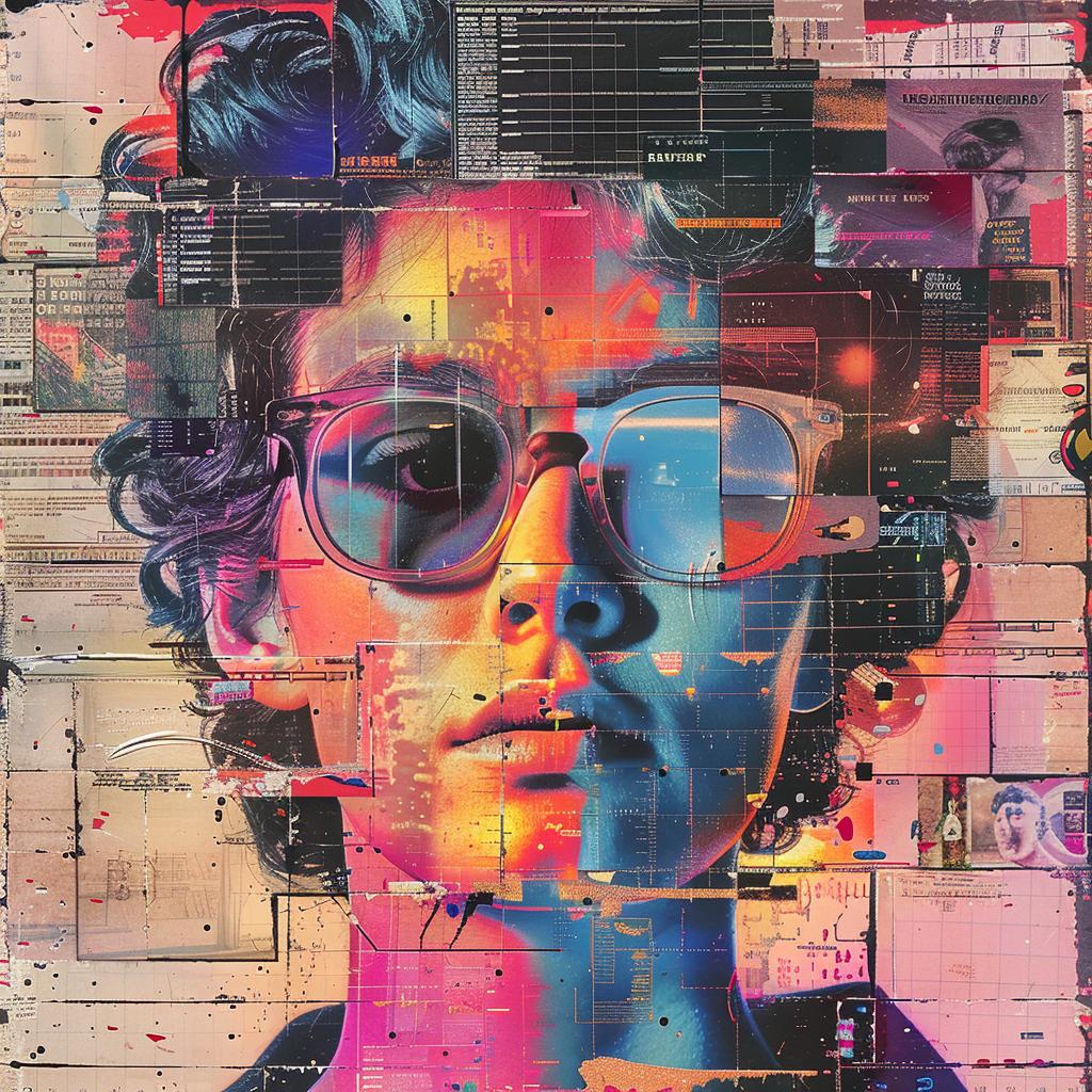 neon  glitch  digital  colorful  background  patchwork  collage  painting  man  glasses 1016495
