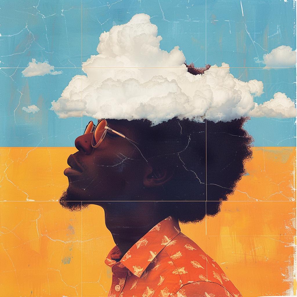 surreal  album  cover  clouds  man  african-american  creative  whimsical  artwork  Joan 976535