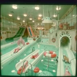 indoor  pool  slides  toys  liminal  space  unsettling  VHS  clean  ambience 1074491