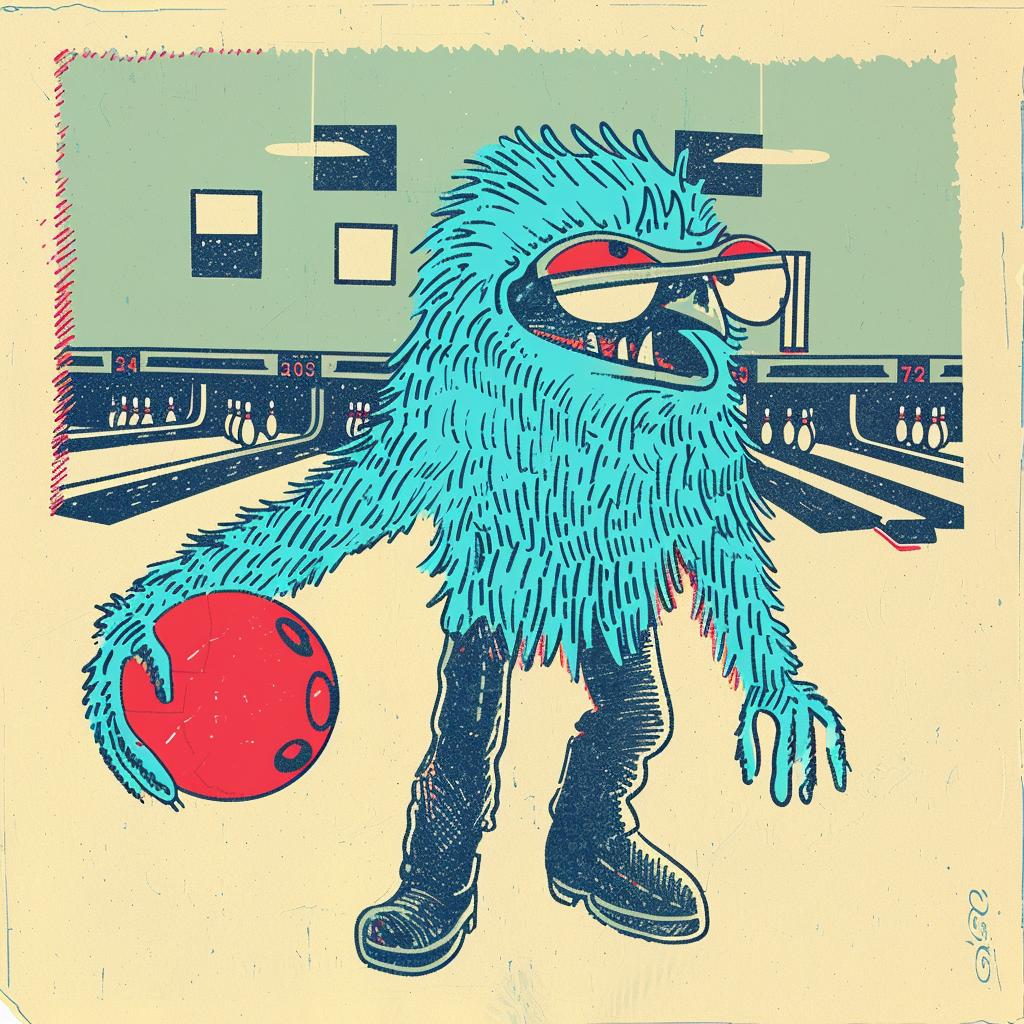 creature  bowling  ball  cartoon  monster  humor  alley  funny  illustration  art 940737