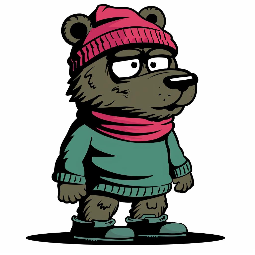 bear  cartoon  sweater  hat  streetwise  urban  minimal  aggressive  animal  culture 958579