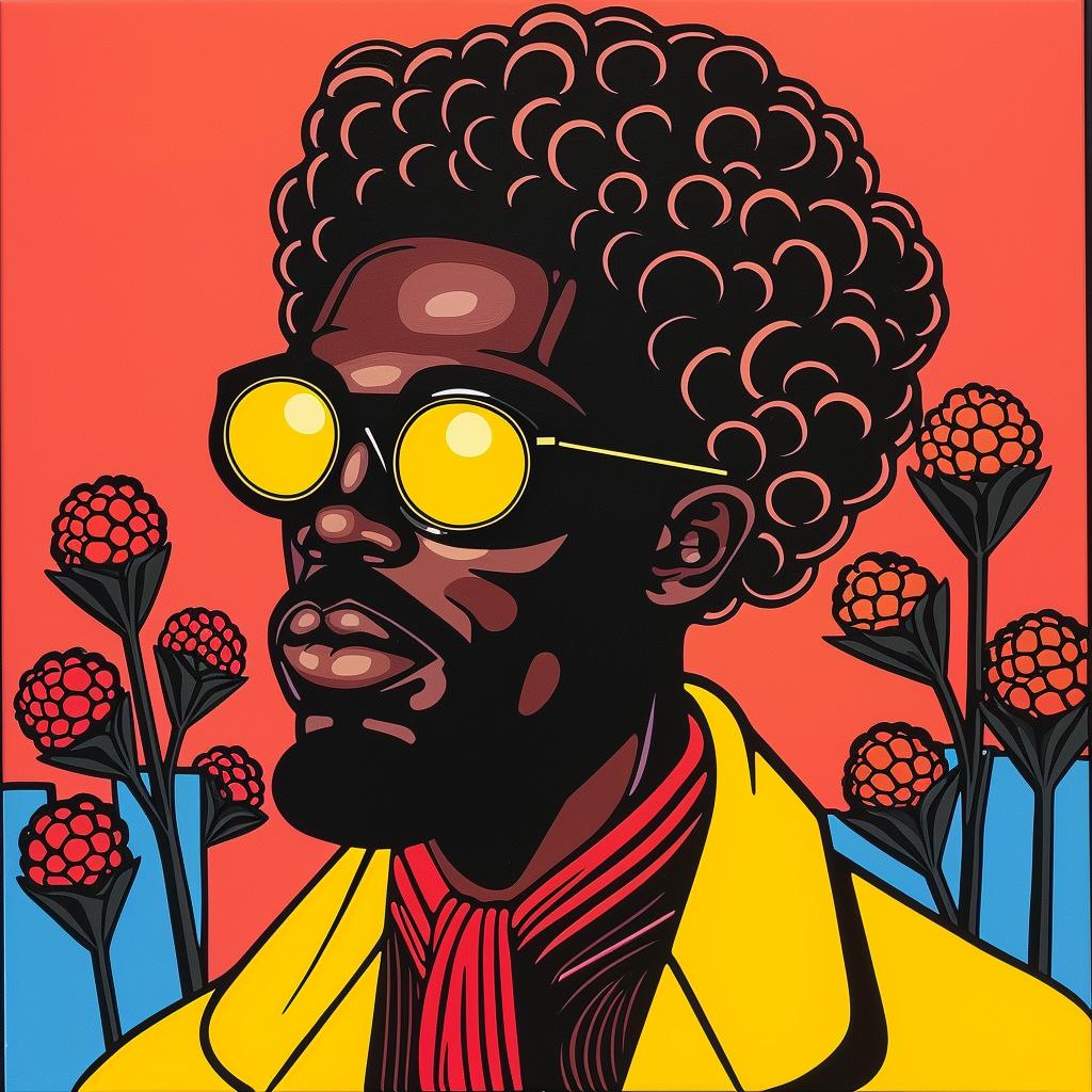 painting  man  sunglasses  yellow  jacket  portrait  colorful  style  modern  fashion 1022741