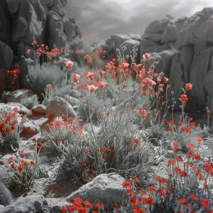 desert  flora  fauna  black_and_white  technicolor  poppies  flowers  painting  nature  thriving 1036599