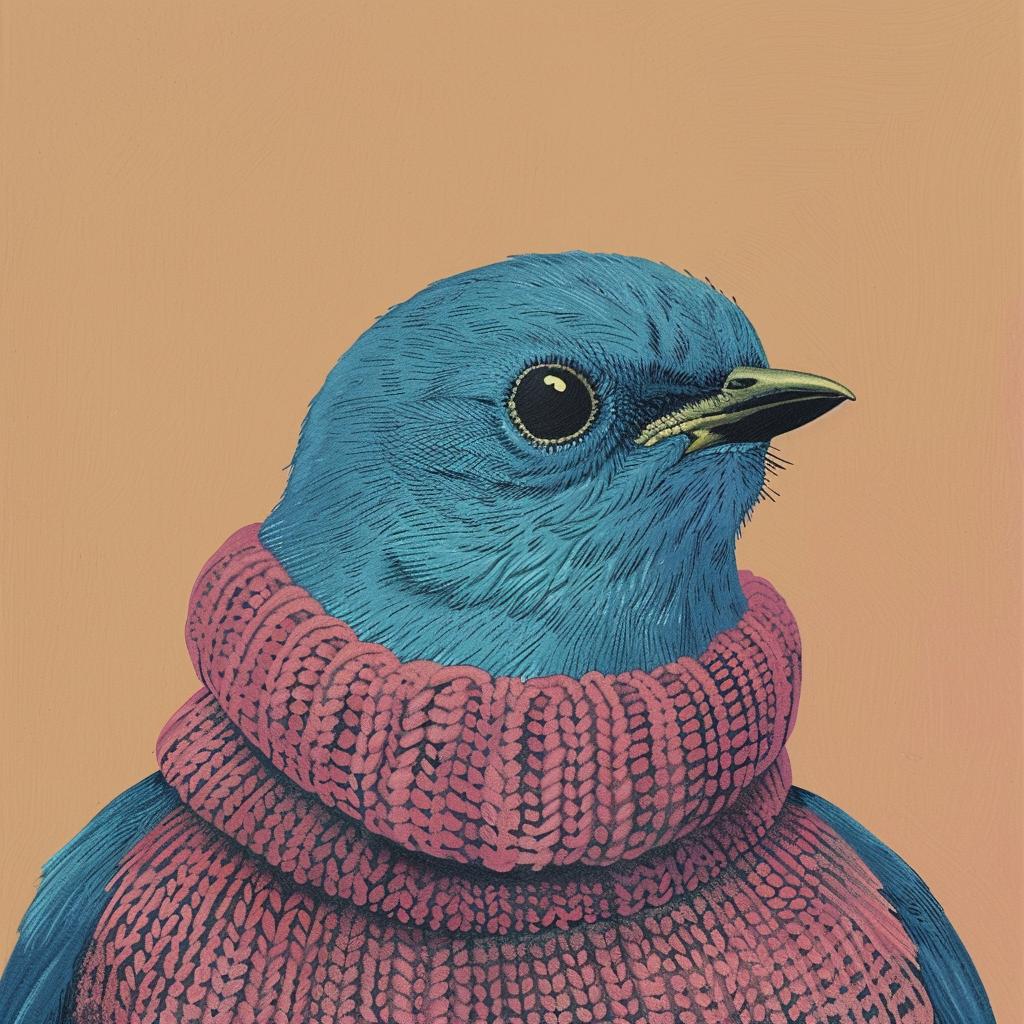 surreal  album  cover  bluebird  sweater  chubby  colorful  playful  painting  whimsical 978358