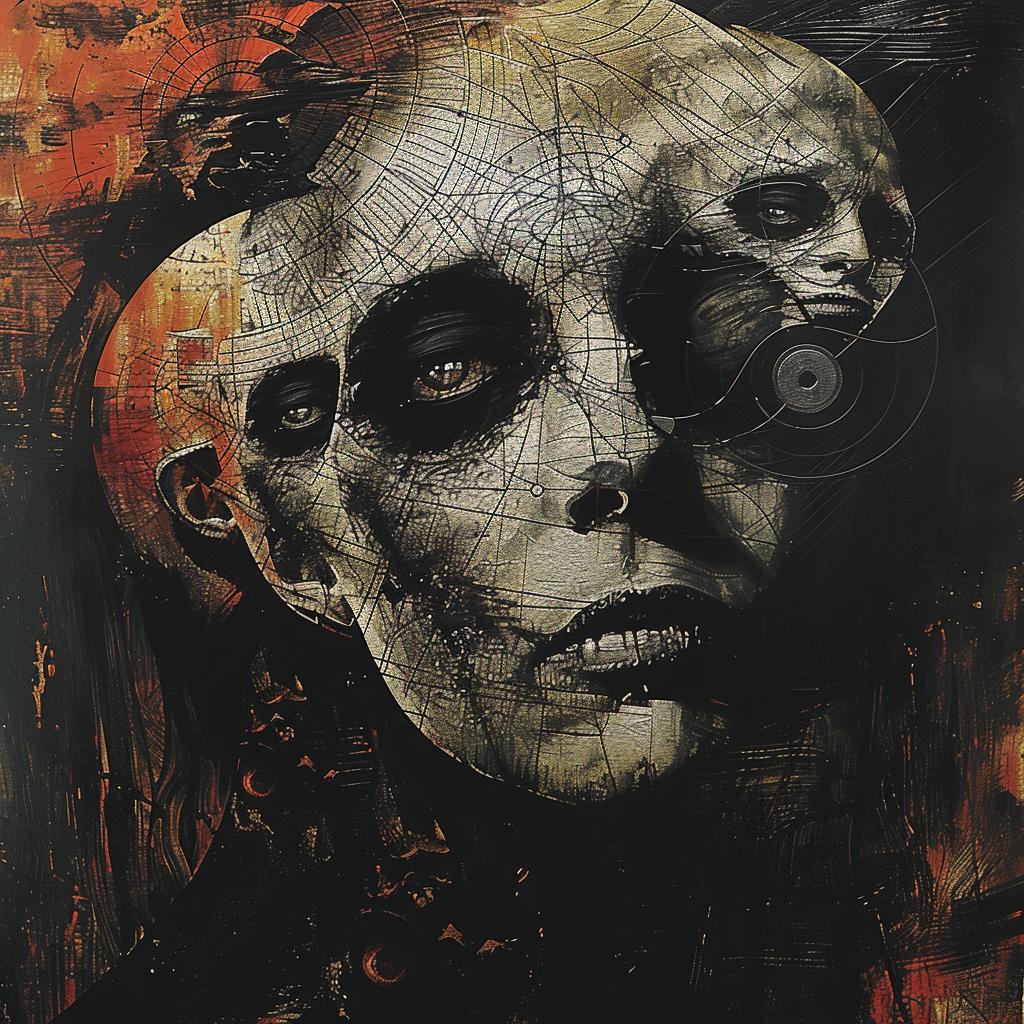 painting  skull  face  woman  portrait  dark  surreal  expression  figure  artistic 1034967