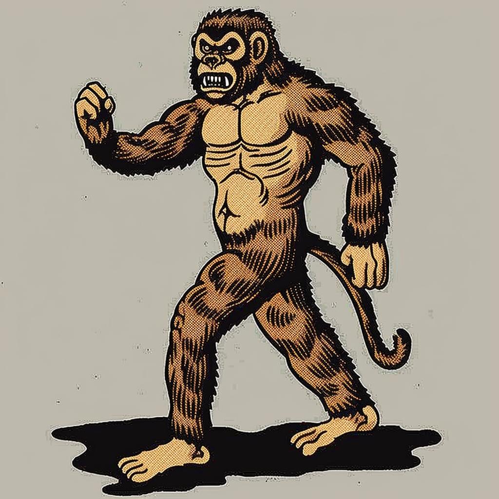cartoon  monkey  big  head  humorous  character  animated  playful  funny  exaggerated 1032644
