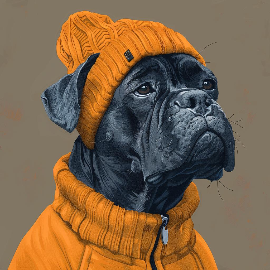 aggressive  streetwise  dog  canecorso  sweater  cap  illustration  minimal  urban  animal 956677