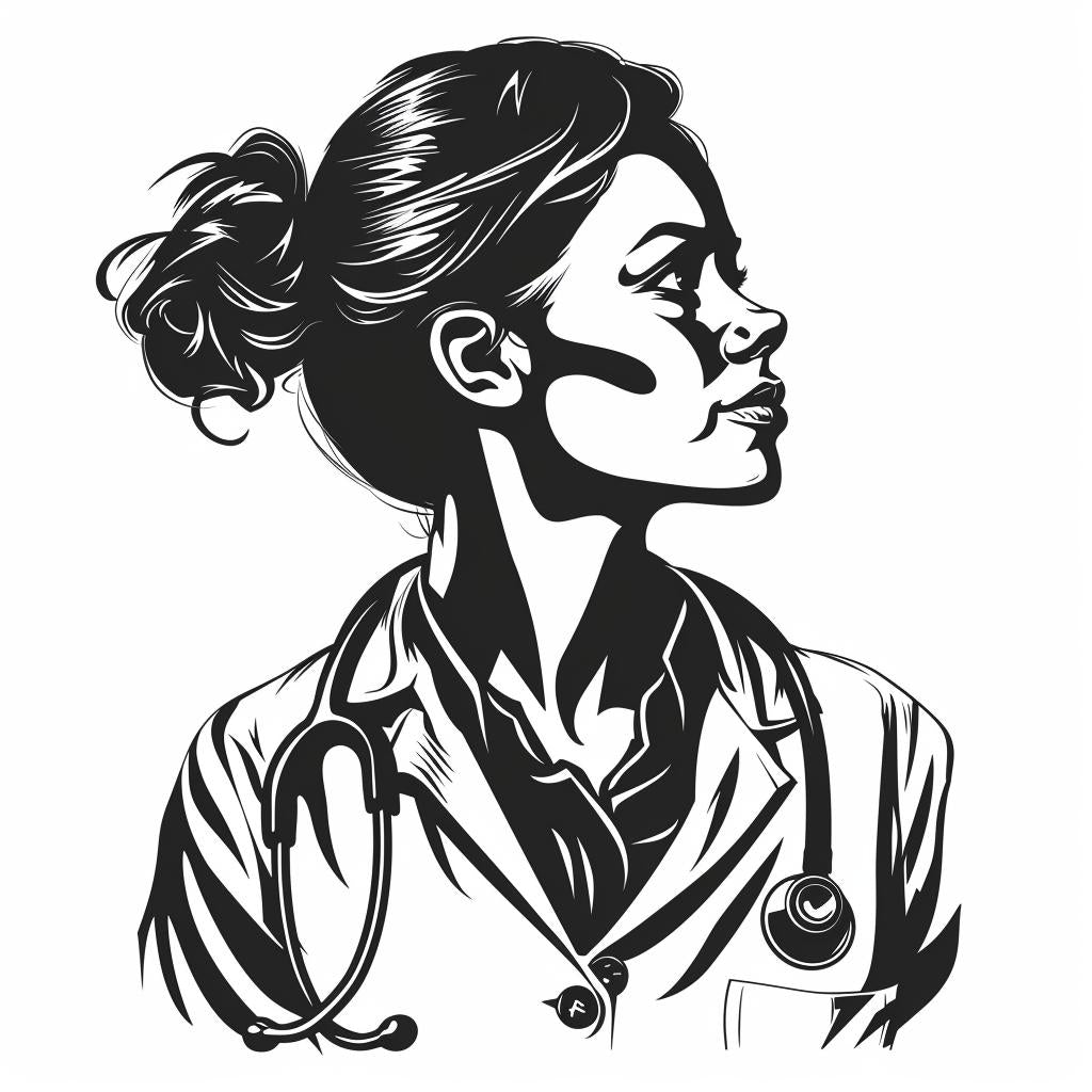 silhouette  doctor  illustration  vintage  black  white  icon  linocut  emblem  bold 951884