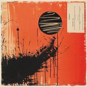 encaustic  black  red  abstract  modern  Saul  Bass  vibrant  expression  art 1067830