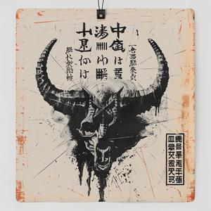 poster  bull  chinesewriting  risography  occult  dark  beasts  symbols  illustration  textures 1062505