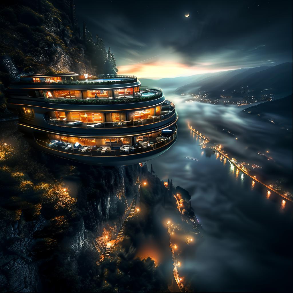 luxury  hotel  scenic  Italy  helicopter  pool  lake  modern  architecture  interior 1034107