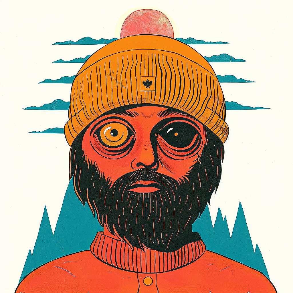 surreal  album  cover  poster  beard  man  hat  creative  art  design 978077
