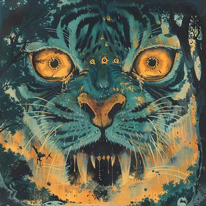 tiger  creatures  attack  ominous  occult  jungle  canvas  art  print  visual 1077099