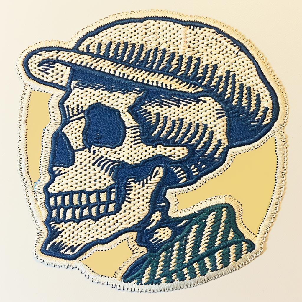patch  skull  hat  chenille  streetwear  hip-hop  embroidered  stitches  creative  design 961134