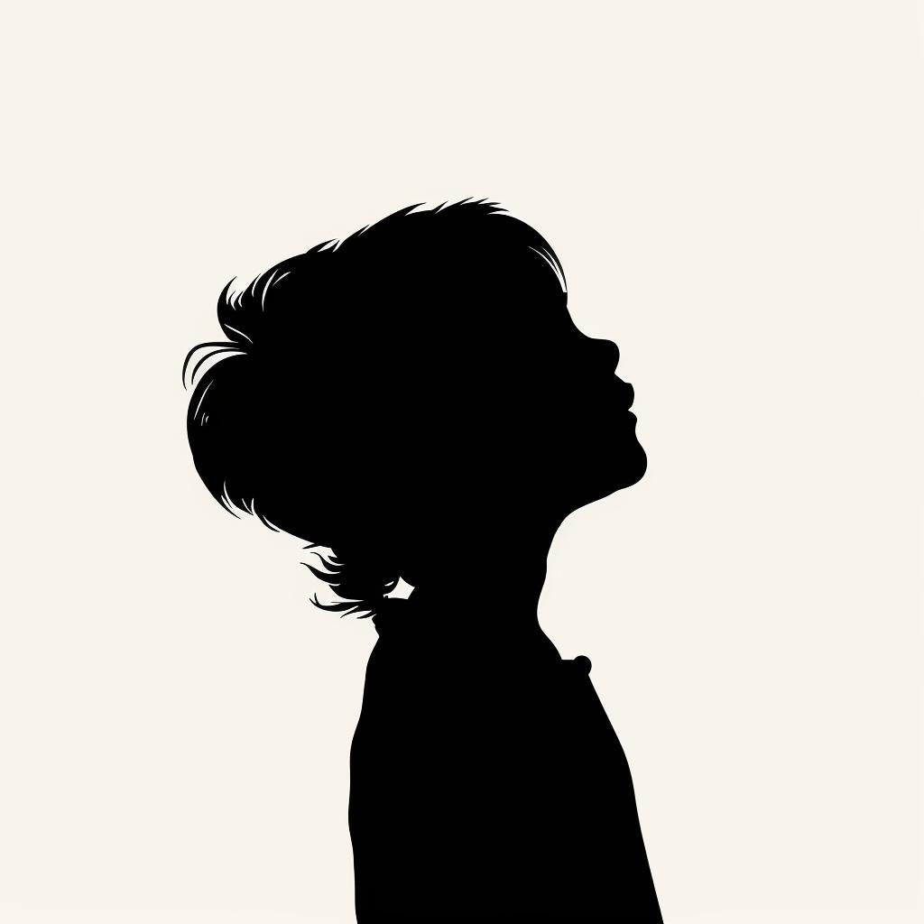 صورة ظلية لطفل يبلغ من العمر عامين، صورة شخصية، خلفية بيضاء، ناقل، لون معزول، 954014