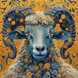 ram  portrait  comic  vintage  horns  art  illustration  creature  surrealism  gold 1076914