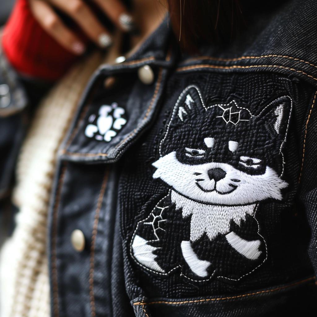 patch  embroidery  cat  denim  chenille  hip-hop  streetwear  minimalist  design  fashionable 961449
