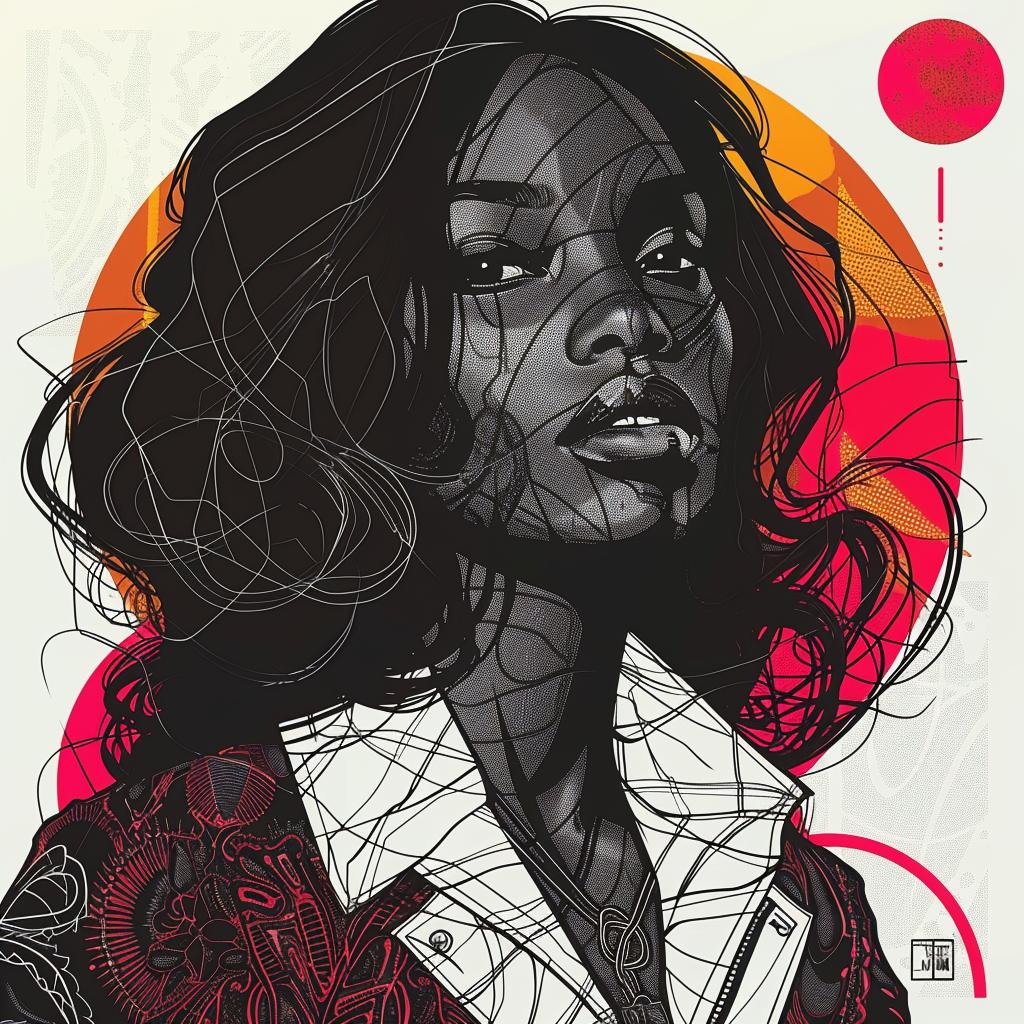Pop Art  Viola  Davis  African-American  model  long hair  white  background  poster  red shirt 938949