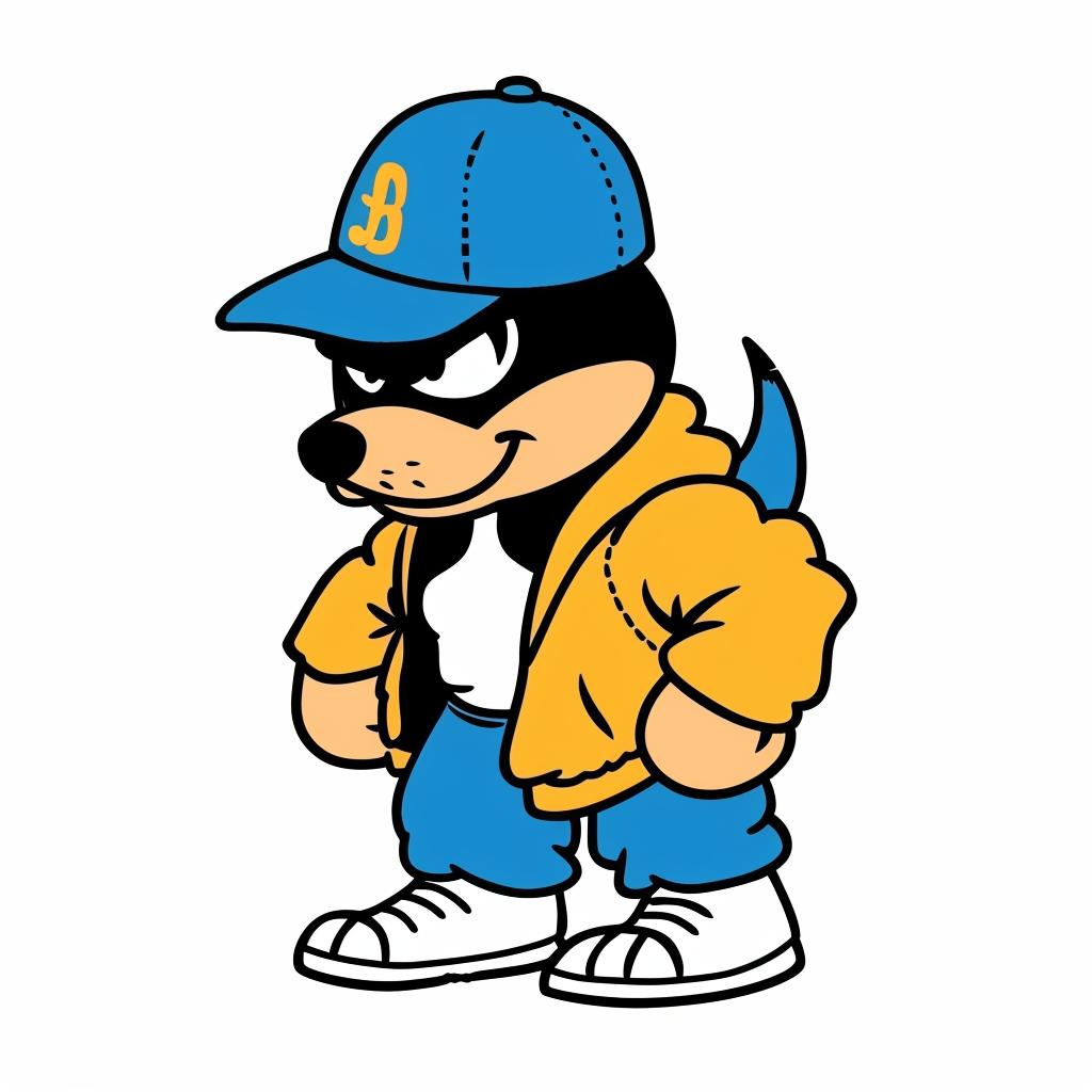aggressive  animal  streetwise  cartoon  dog  baseball  cap  jacket  blue  minimal 955658