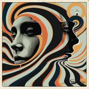 poster  band  strokes  wave  pattern  woman  face  surreal  creative  screenprinting 1079498