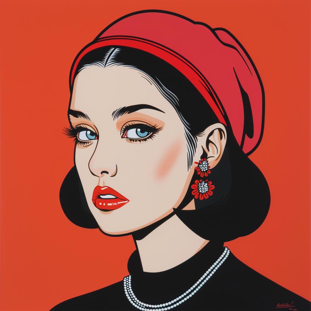 album  cover  painting  woman  hat  earrings  colorful  artistic  stylized  vibrant 1024439