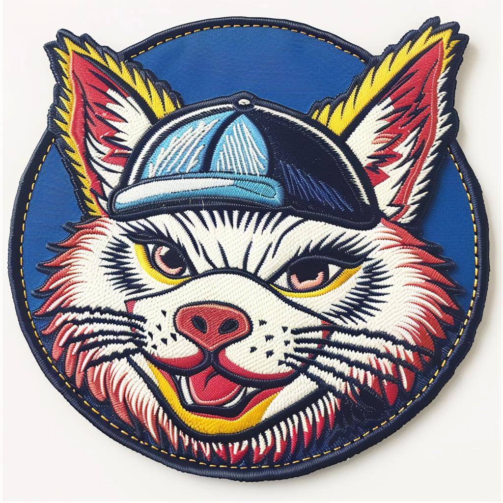 patch  streetwear  anthropomorphic  fox  baseball  cap  blue  yellow  chenille  cool 961361