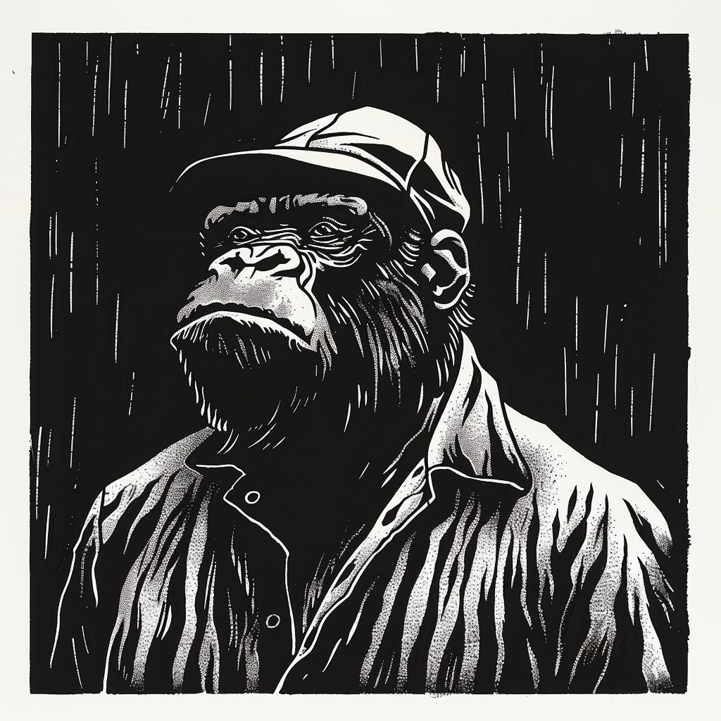 gorilla  baseball  drawing  anthropomorphic  humor  hat  uniform  black  white  animal 1025830
