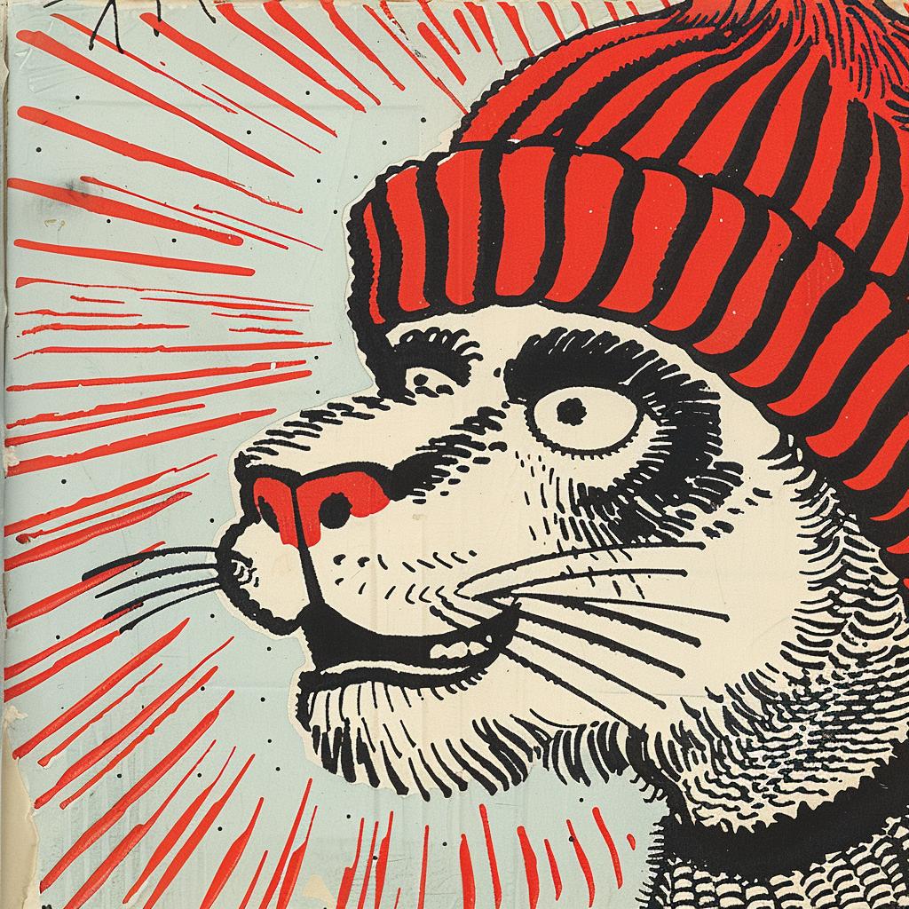 skullface  portrait  vibrant  comic  illustration  1950s  cap  cat  hat  book 921584