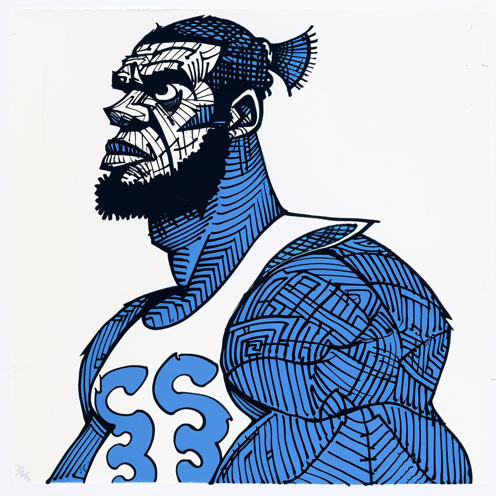 LeBron  James  drawing  tattoos  blue  white  illustration  athlete  graphic  portrait 1027829