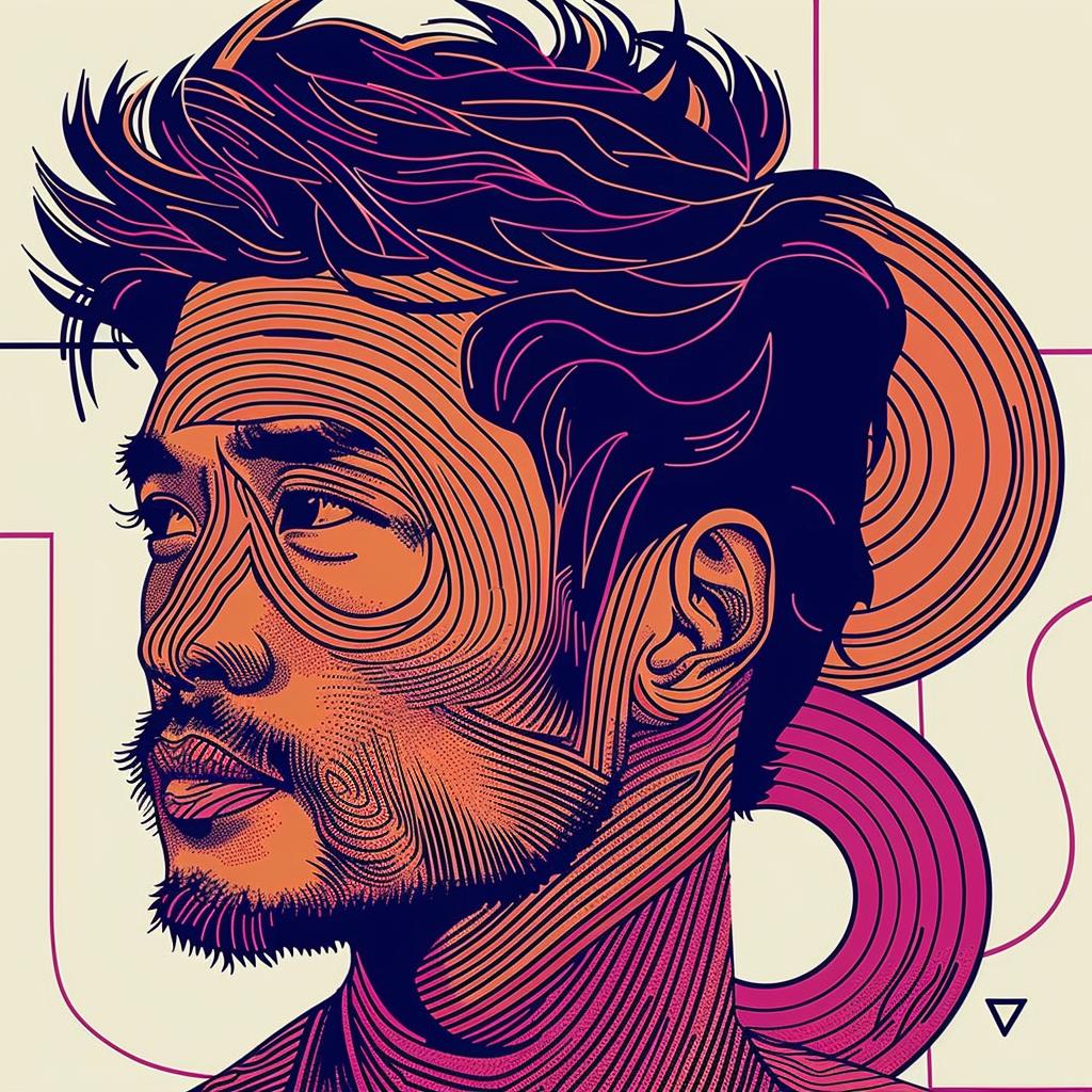 Pop  Art  digital  Asian  man  beard  minimalist  vibrant  portrait  white 937337