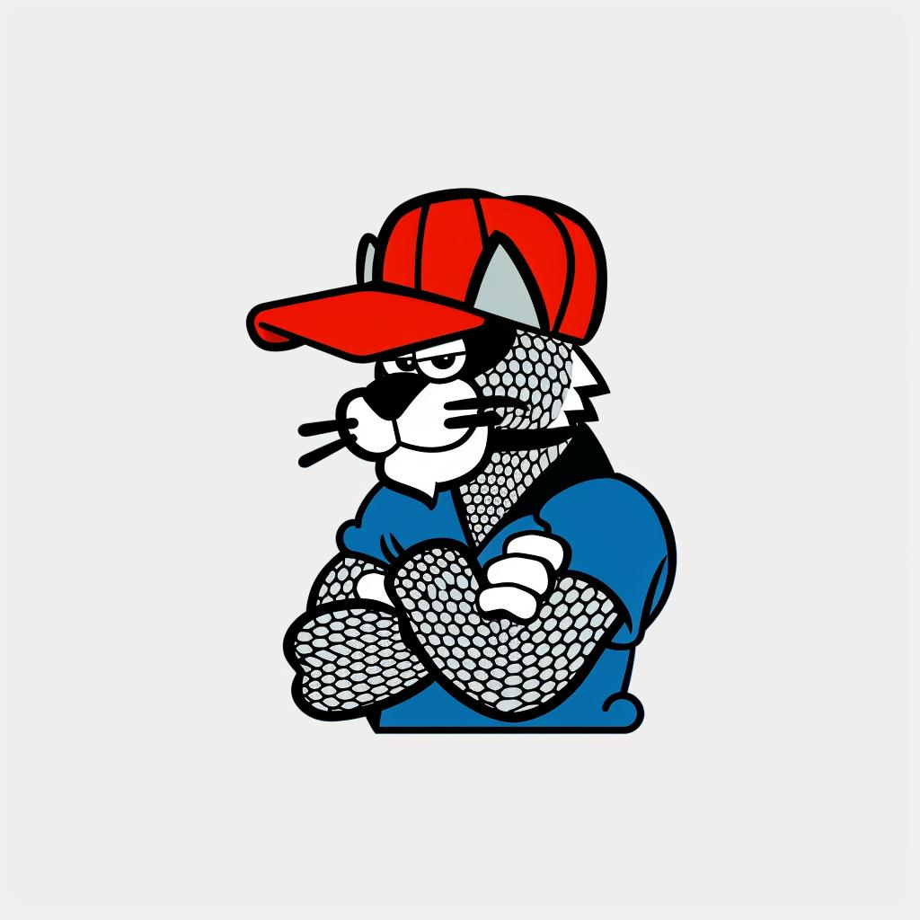 aggressive  cartoon  cat  baseball  cap  street  culture  minimal  red  silver 958915