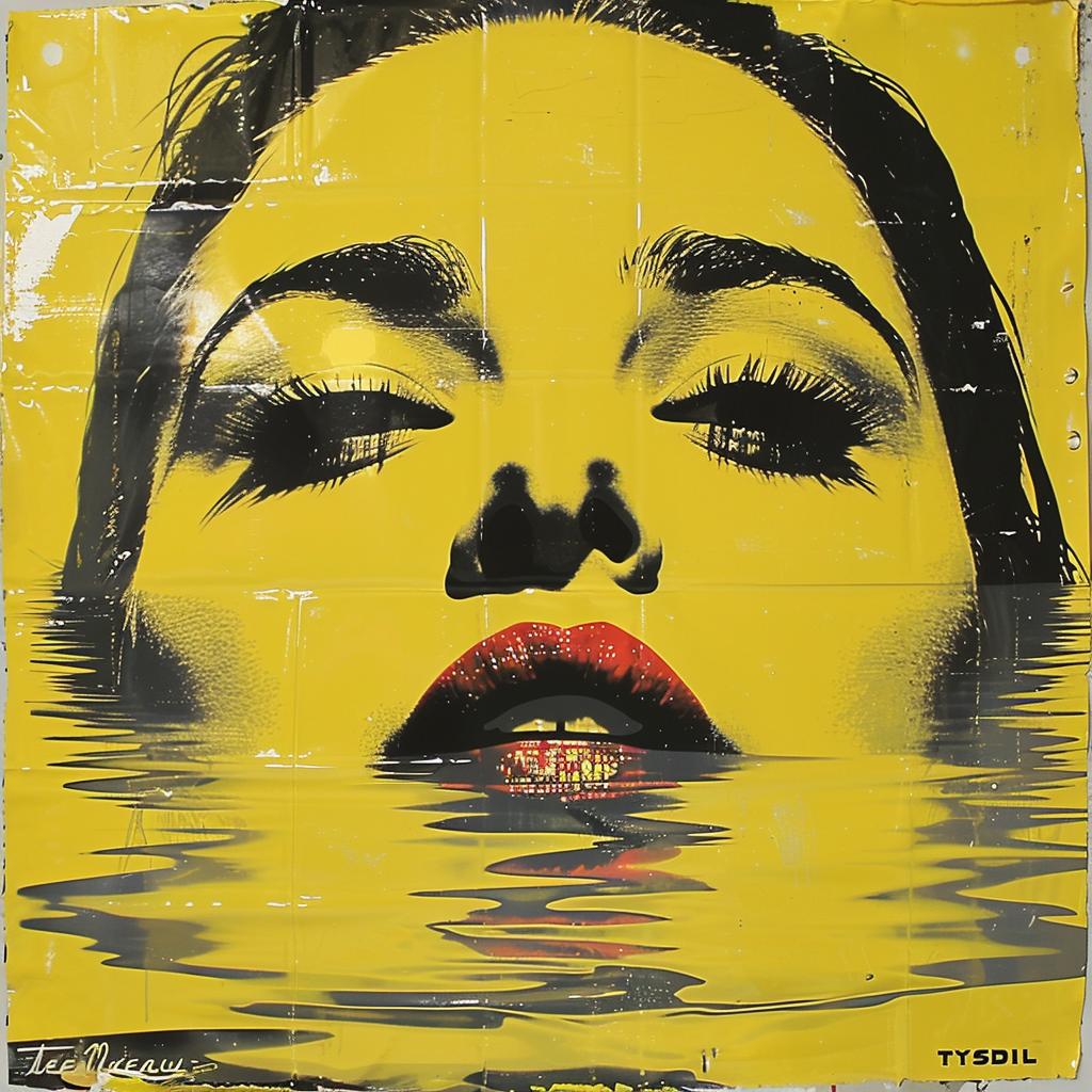 yellow  black  woman  water  surreal  poster  hyper-realistic  screenprinting  Deborah  Azzopardi 959979