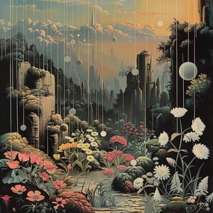 flowers  trees  garden  painting  nature  serene  artwork  illustration  chromolithography  flora 1041021