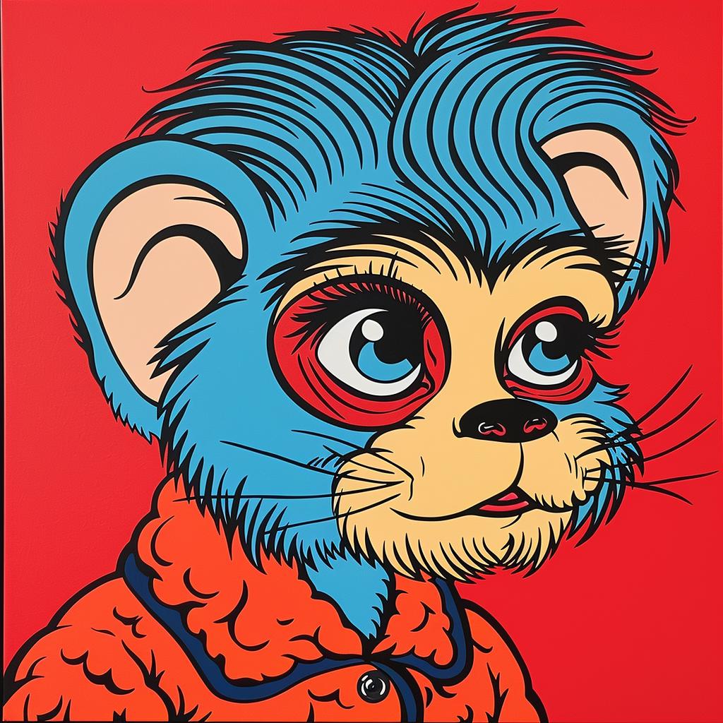 album  cover  Dr.  Seuss  mouse  painting  colorful  character  whimsical  childrens 1024620