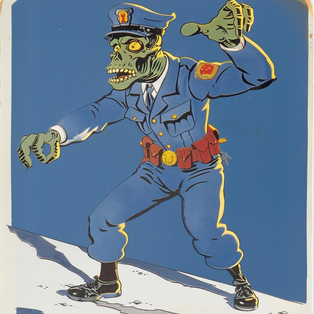 zombie  police  officer  poster  horror  illustration  creepy  uniform  character  artwork 943261