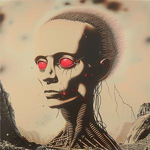 robot  red  eyes  painting  artwork  concept  creative  futuristic  digital  illustration 1054936