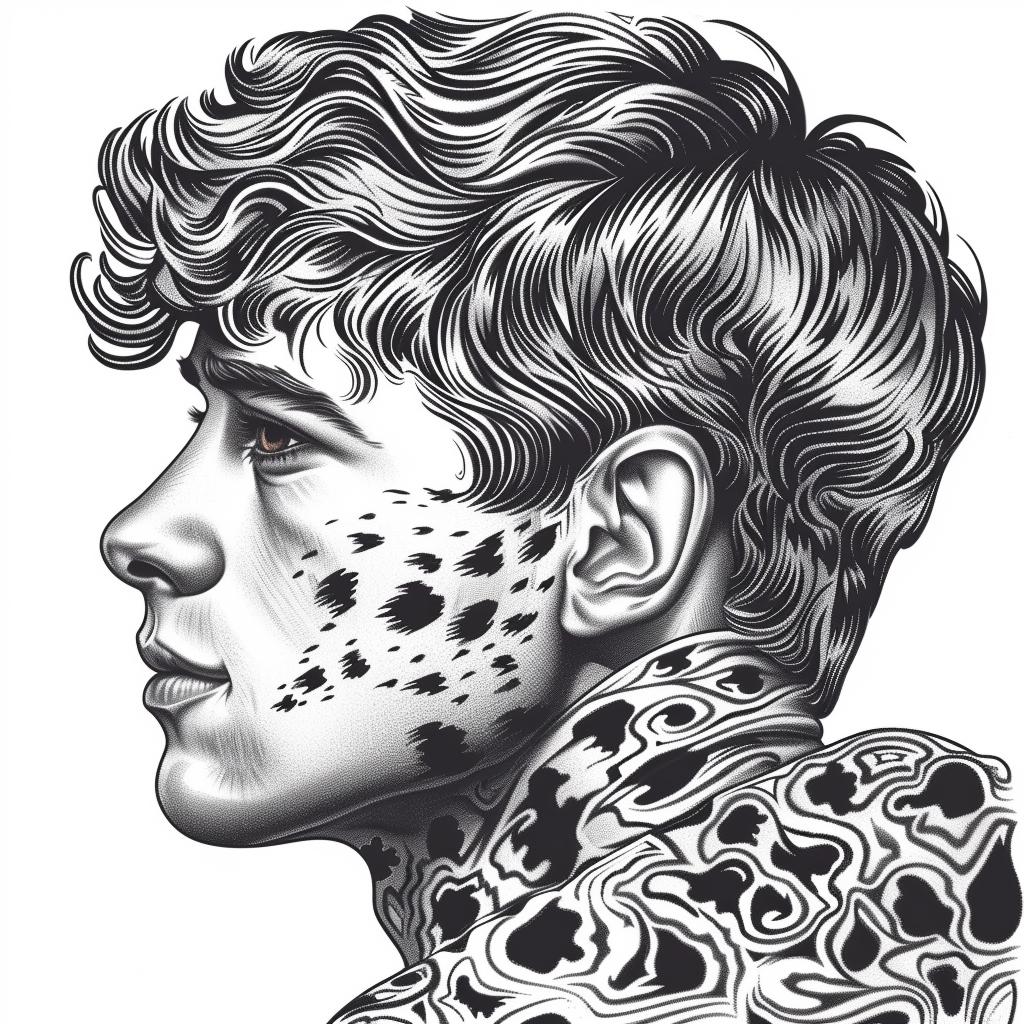 man  Dalmatian  drawing  leopard  pattern  face  unique  style  surreal  art 942589