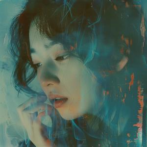 woman  face  holding  blue  background  ethereal  grim  realism  photograms  expressive 1077952