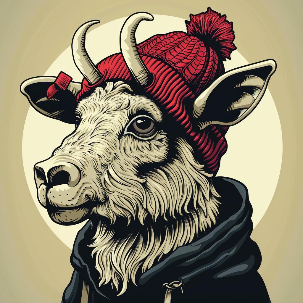 goat  hat  hoodie  street  culture  aggressive  minimalist  animal  urban  illustration 959355