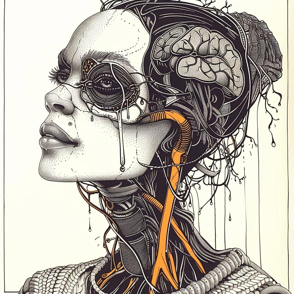 Pop-Art  sweaterman  model  African-American  four-eyes  dripping  eye-makeup  Troy-Brooks  brain  wires 939346